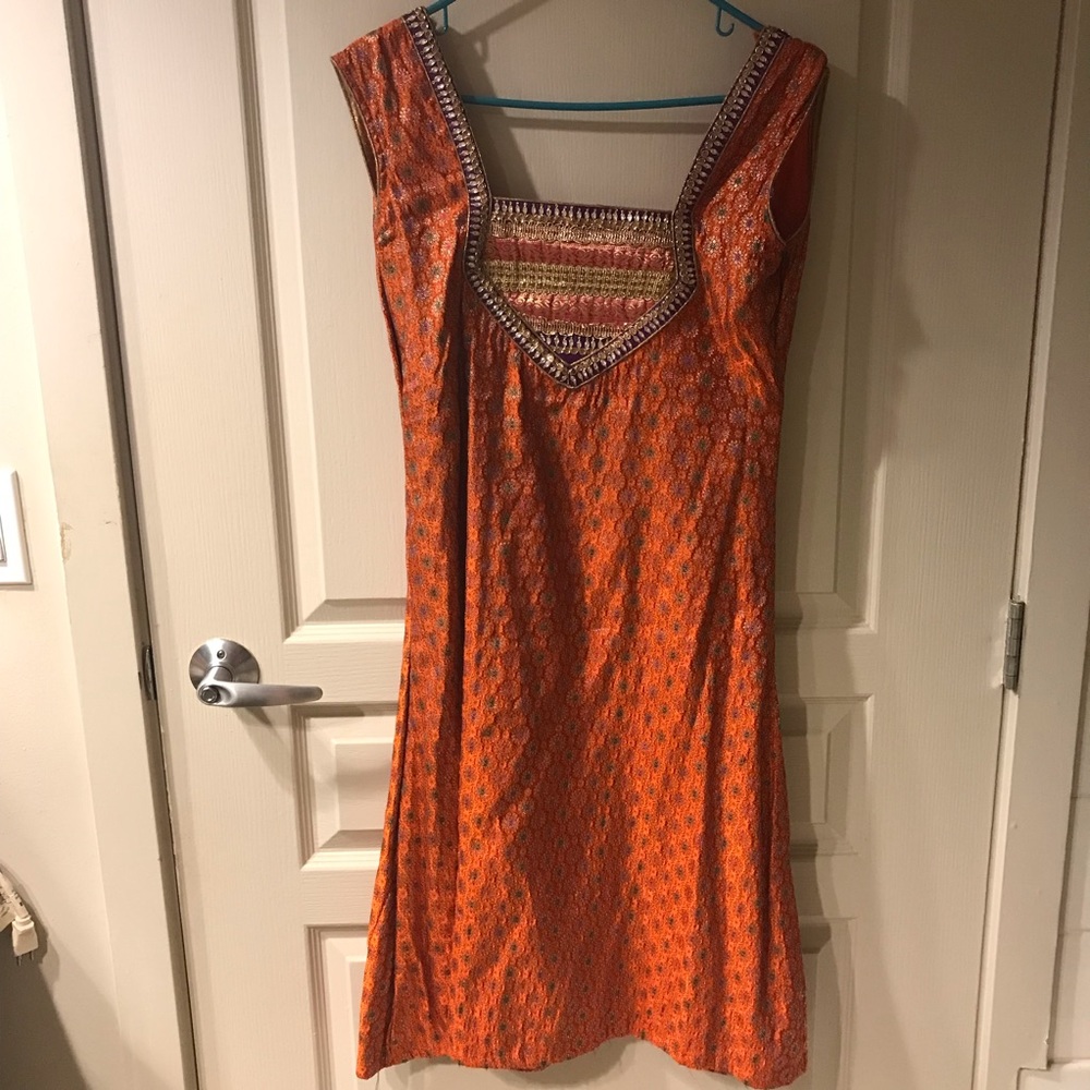 Wrap Net Anarkali, Unique Design In Pink And Oran… - image 3